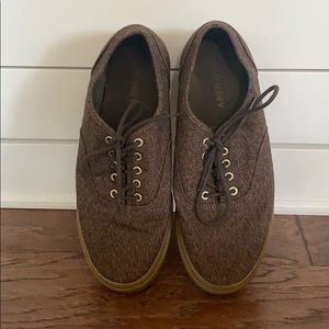 Men’s brown herringbone lace up shoes Sz 8